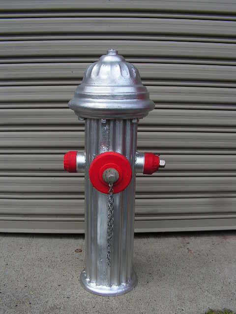 HYDRANT, Fire - USA Silver 90cm H